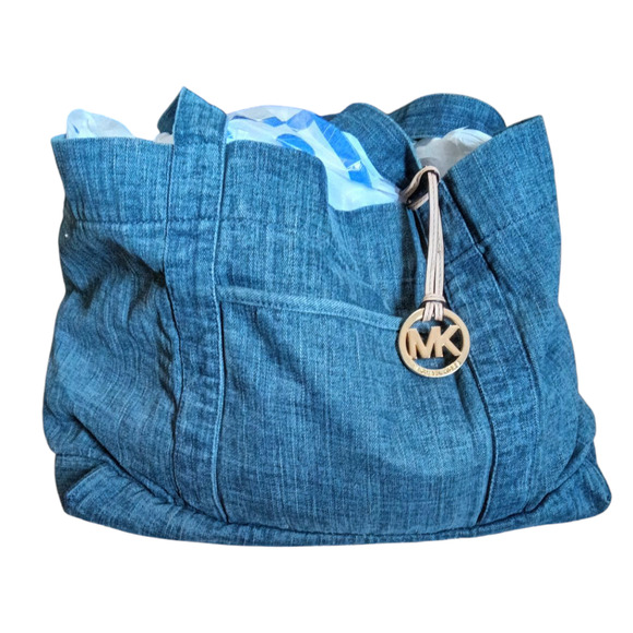 Michael Kors Denim Extra Large Tote Bag in Indigo - Picture 5 of 6